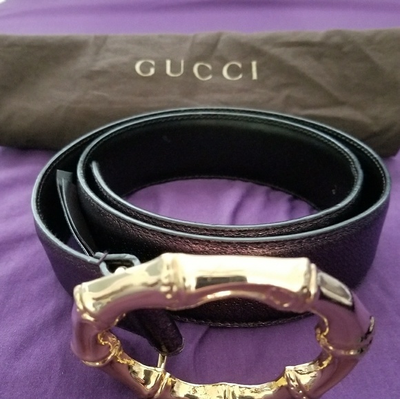 Authentic GUCCI Bamboo Buckle Purple Belt main image 6